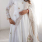Ivory Chinon Silk Embroidered Festive Gown Set
