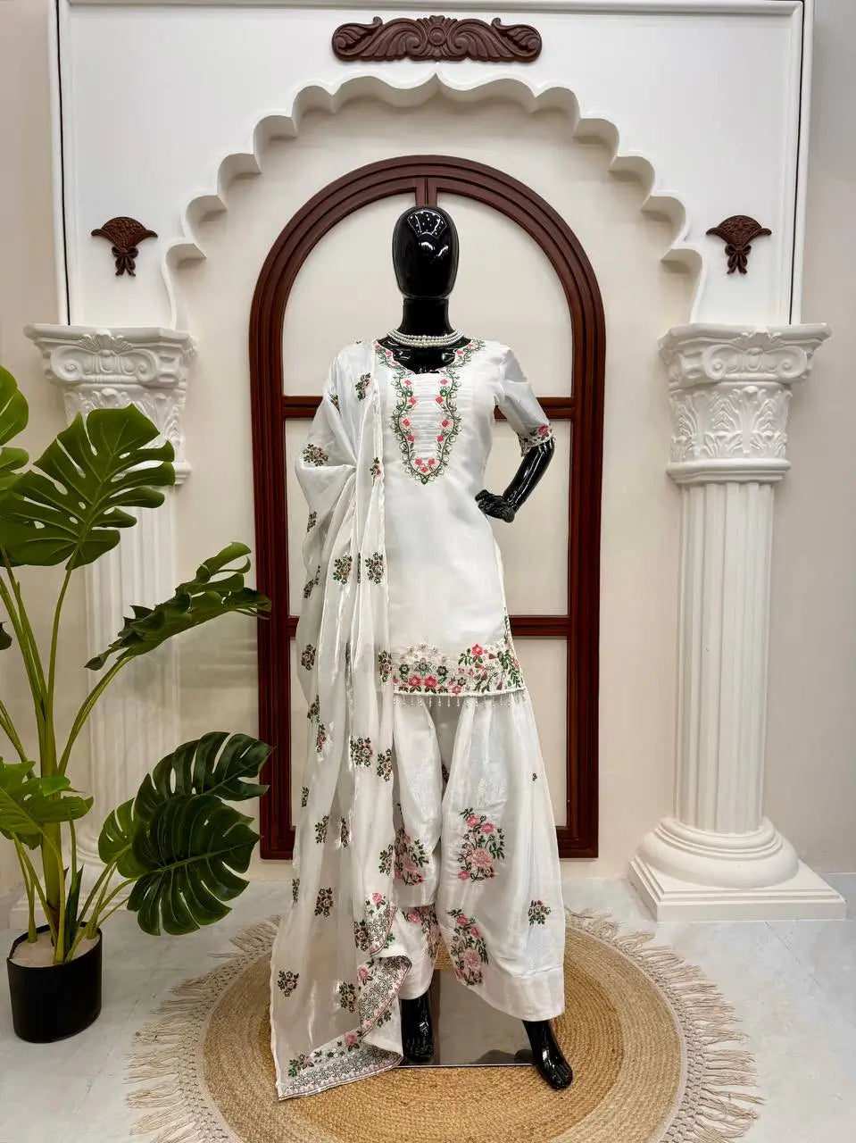 Ivory Floral Farshi Sharara