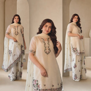 Ivory Floral Farshi Sharara