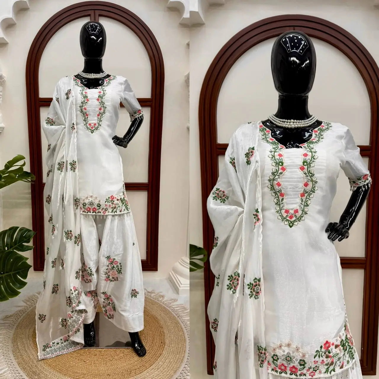 Ivory Floral Farshi Sharara