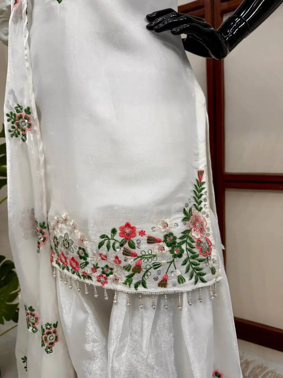 Ivory Floral Farshi Sharara