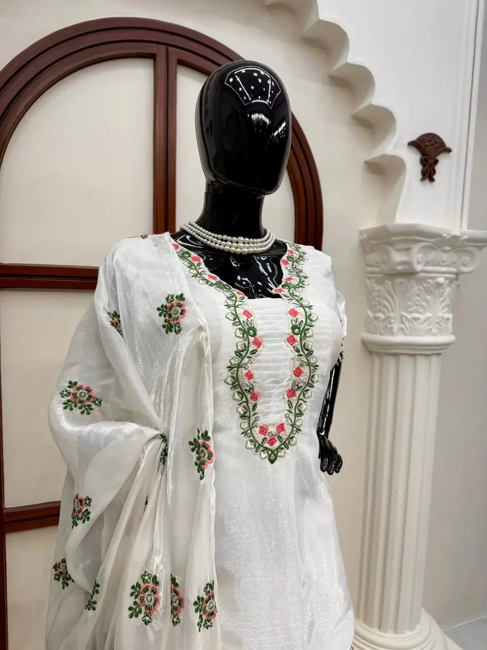 Ivory Floral Farshi Sharara