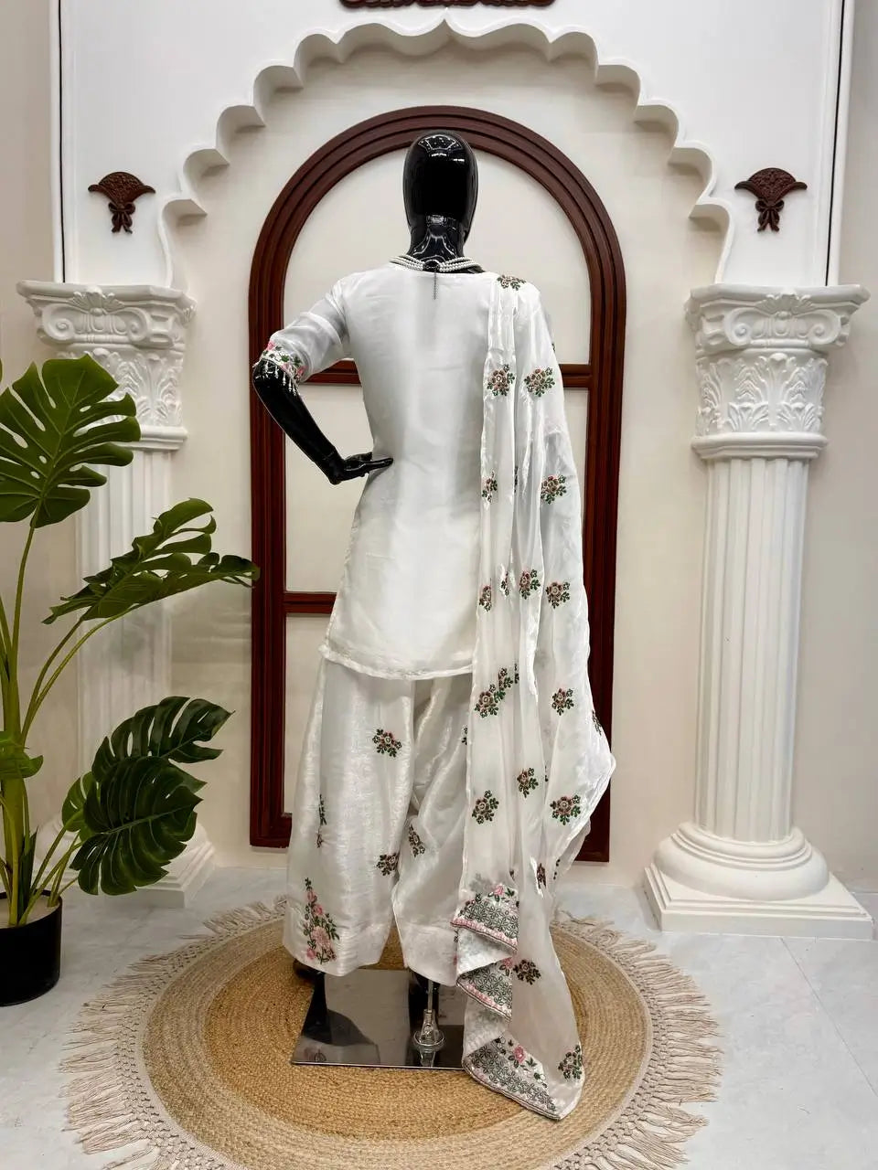 Ivory Floral Farshi Sharara