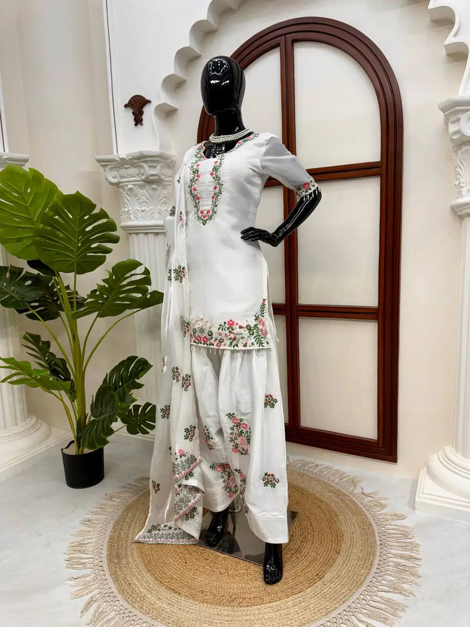 Ivory Floral Farshi Sharara