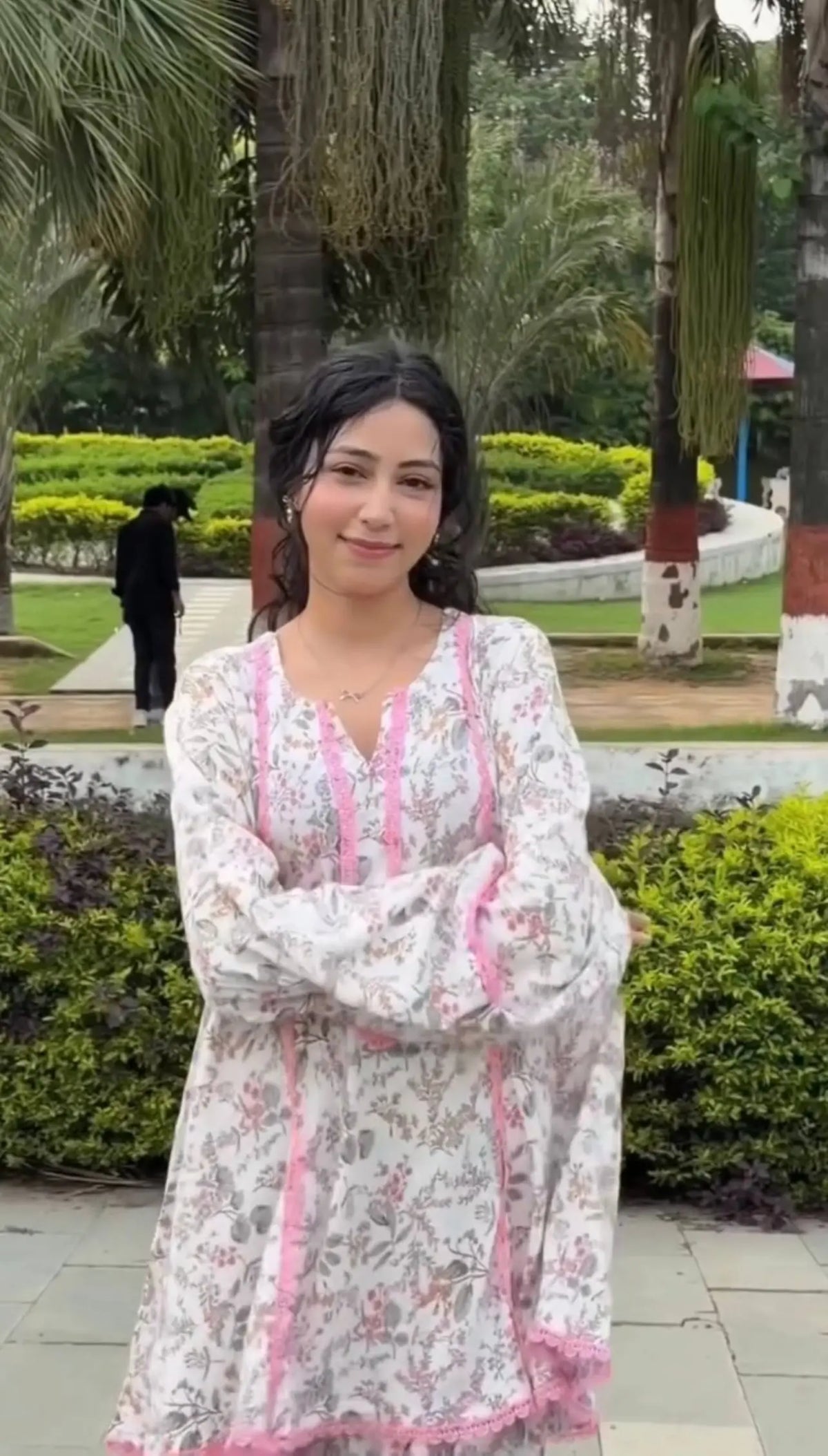 Ivory Floral Farshi Suit