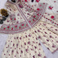 Ivory Floral Peplum Sharara Set