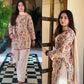 Ivory Floral Print Farshi