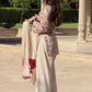 Ivory Floral Print Farshi