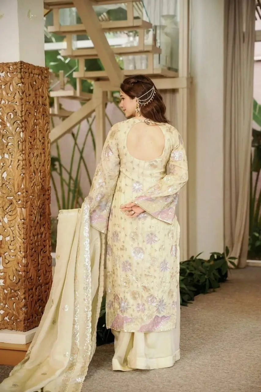 Ivory Floral Sequin Kurta