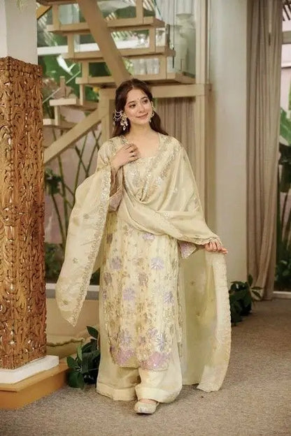 Ivory Floral Sequin Kurta