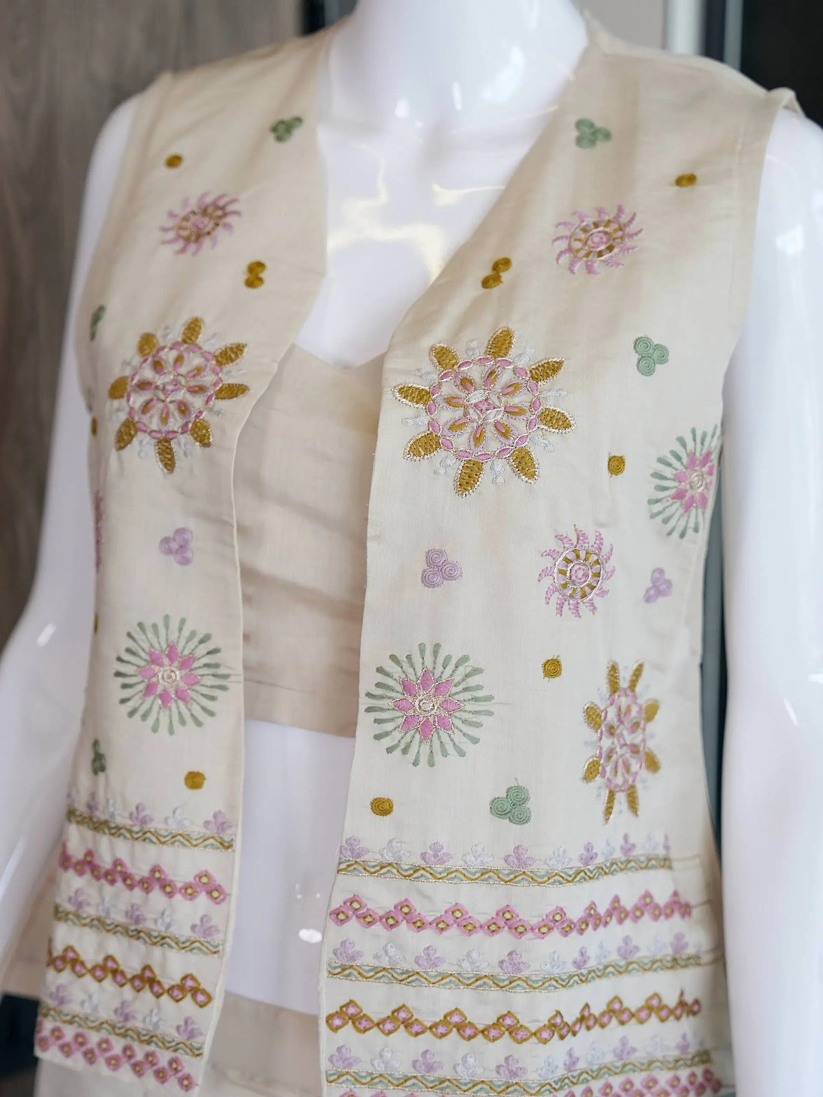 Ivory Floral Vest Co-ord