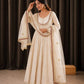 Ivory Gold Thread Anarkali