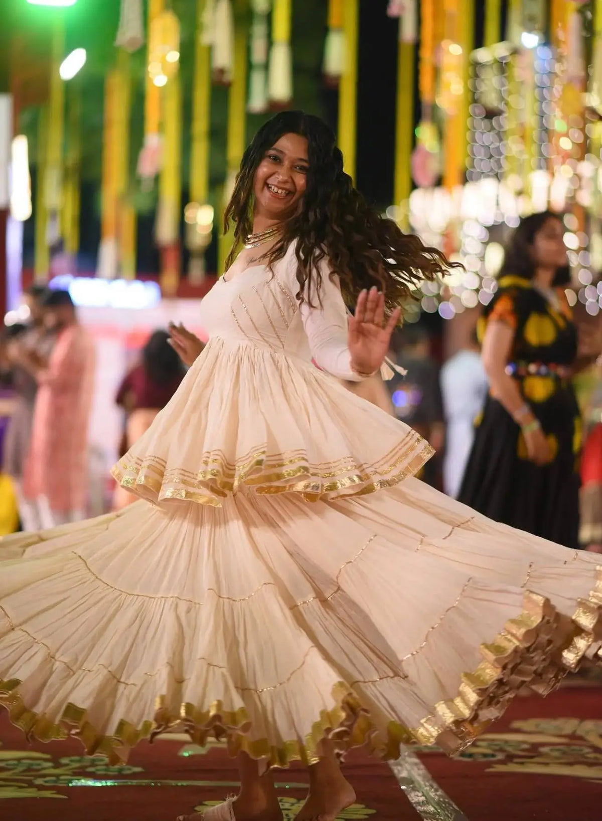 Ivory Gota Kediyu Lehenga Set