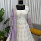 Ivory Grace Star Georgette Anarkali Suit Set for Festive and Formal Wear