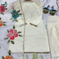 Ivory Lace Trim Kurti Set