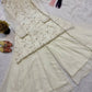 Ivory Lace-Up Sharara Set