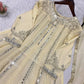 Ivory Mirror Work Jacket Lehenga