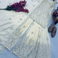 Ivory Natural Crape Embroidered Palazzo Suit with Dupatta | Party & Wedding Wear