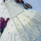 Ivory Natural Crape Embroidered Palazzo Suit with Dupatta | Party & Wedding Wear