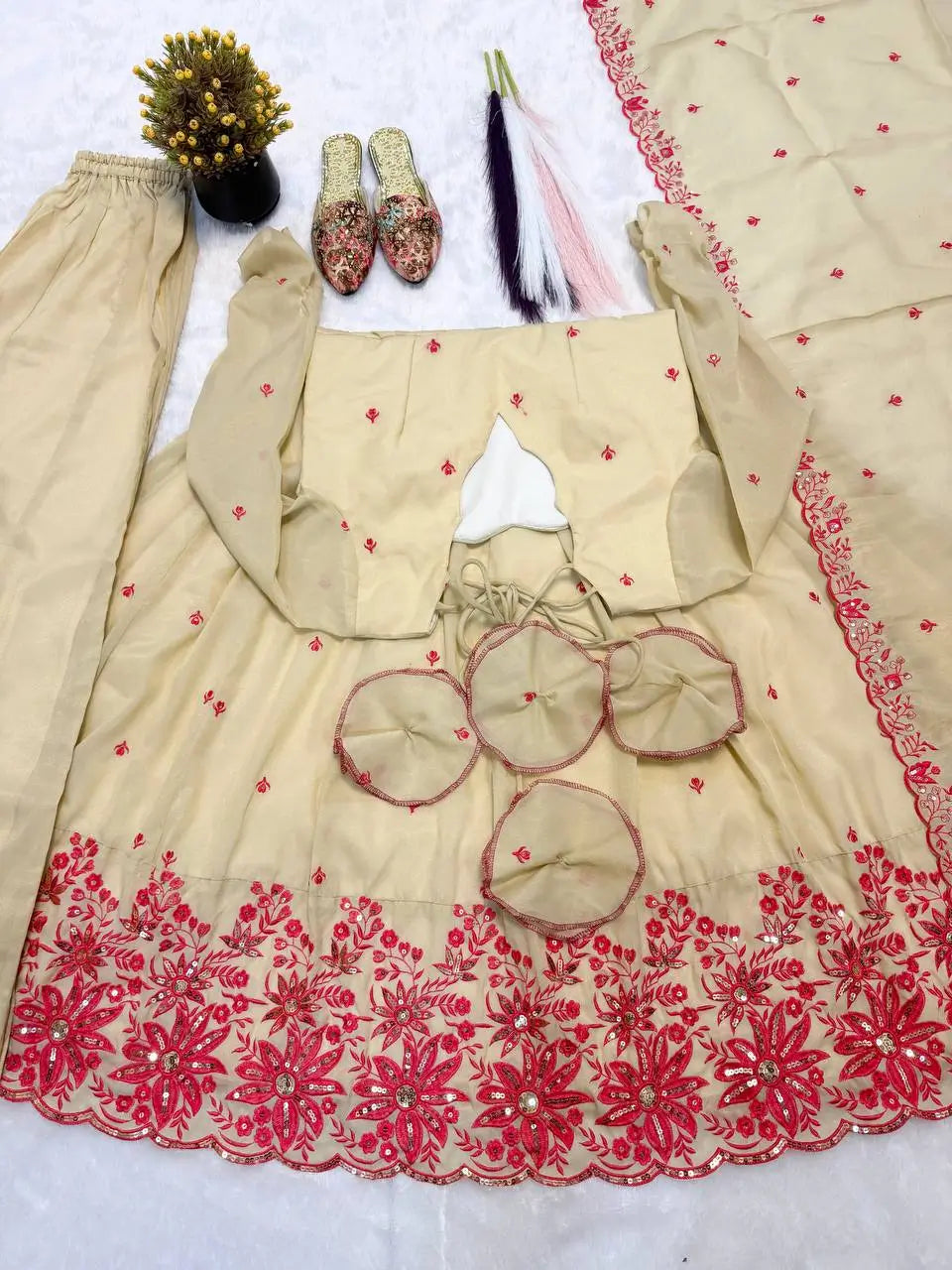 Ivory Rose Embroidered Anarkali