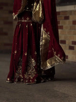 Ivory Royale Mirror Work Sharara Set for Festive and Wedding Wear