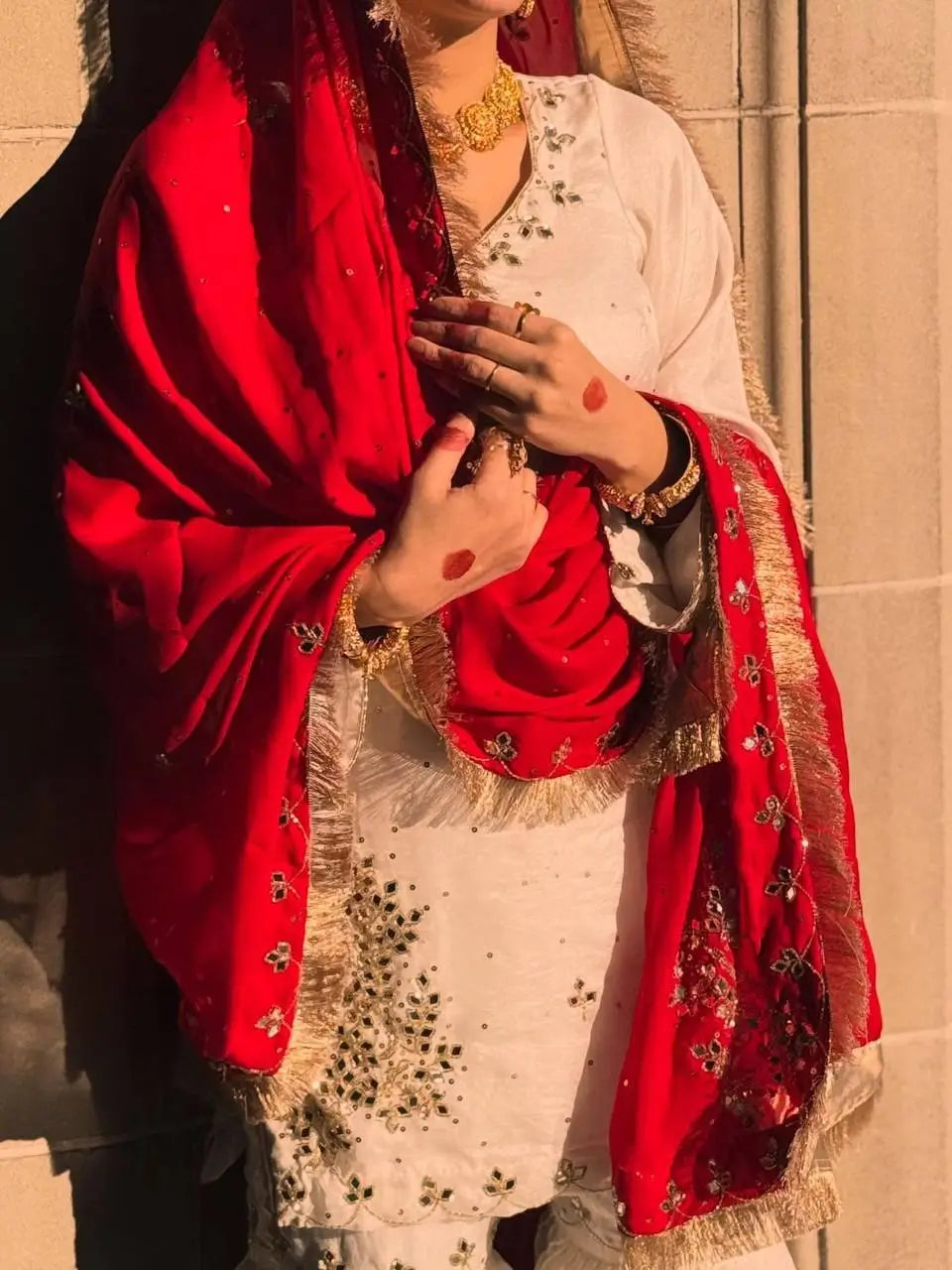 Ivory Royale Mirror Work Sharara Set for Festive and Wedding Wear