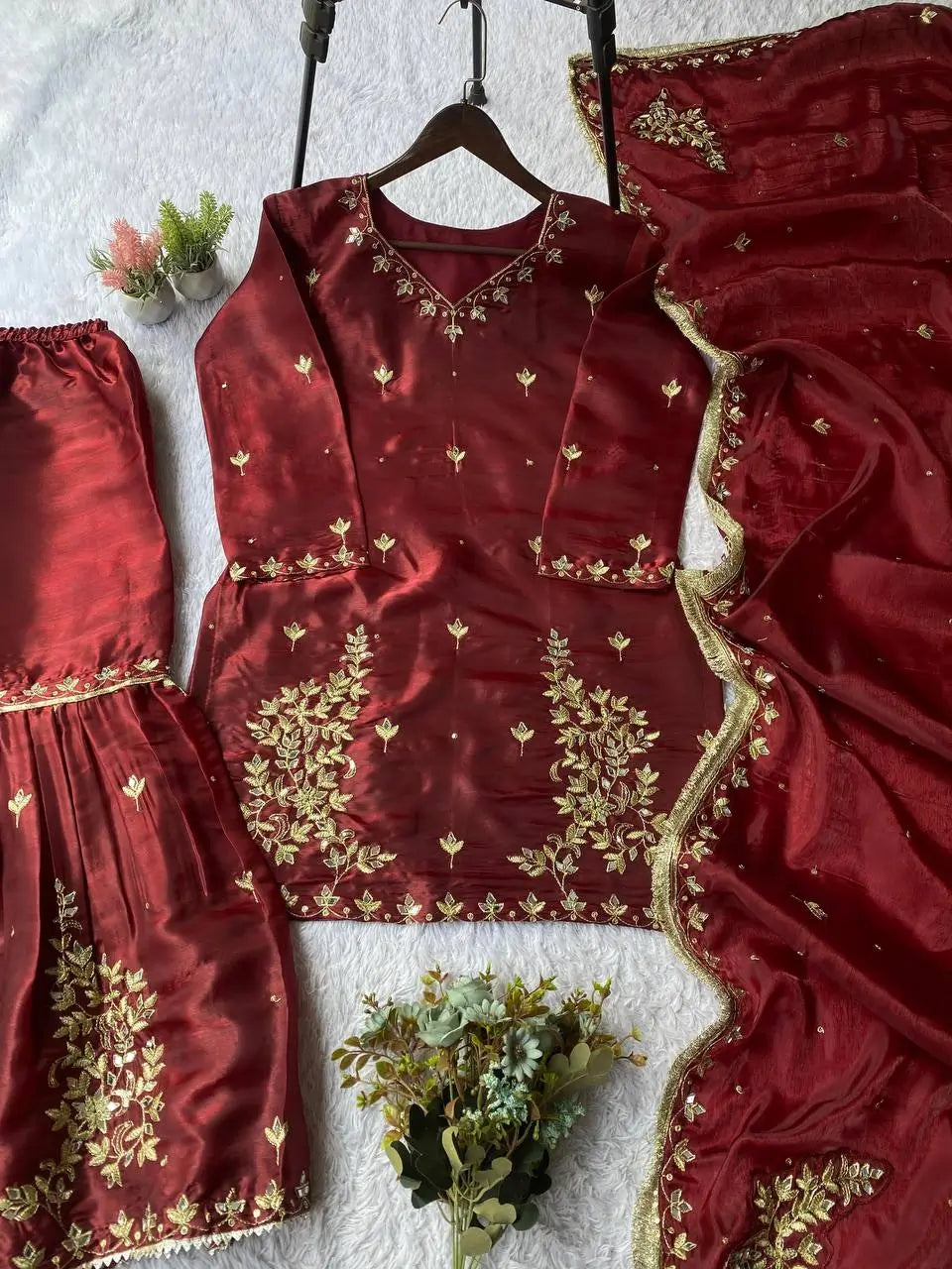 Ivory Royale Mirror Work Sharara Set for Festive and Wedding Wear