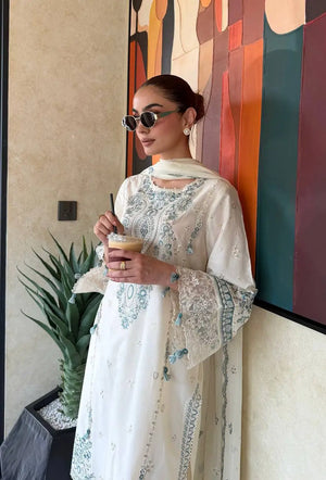 Ivory Sequin Farshi Suit