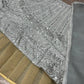 Ivory Silver Embroidered Faux Georgette Lehenga Set