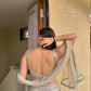 Ivory Silver Embroidered Faux Georgette Lehenga Set