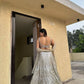 Ivory Silver Embroidered Faux Georgette Lehenga Set