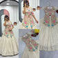 Ivory Simar Cosmos Embroidered Crop Top Lehenga Set with Sequins & Coding Work – Festive Party Wear