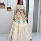 Ivory Simar Cosmos Embroidered Crop Top Lehenga Set with Sequins & Coding Work – Festive Party Wear