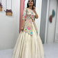 Ivory Simar Cosmos Embroidered Crop Top Lehenga Set with Sequins & Coding Work – Festive Party Wear
