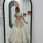 Ivory Simar Cosmos Embroidered Crop Top Lehenga Set with Sequins & Coding Work – Festive Party Wear