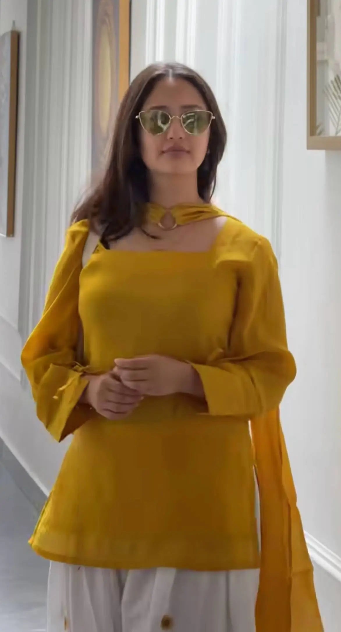 Ivory Sunflower Farshi Suit
