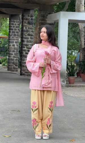 Ivory Sunflower Farshi Suit