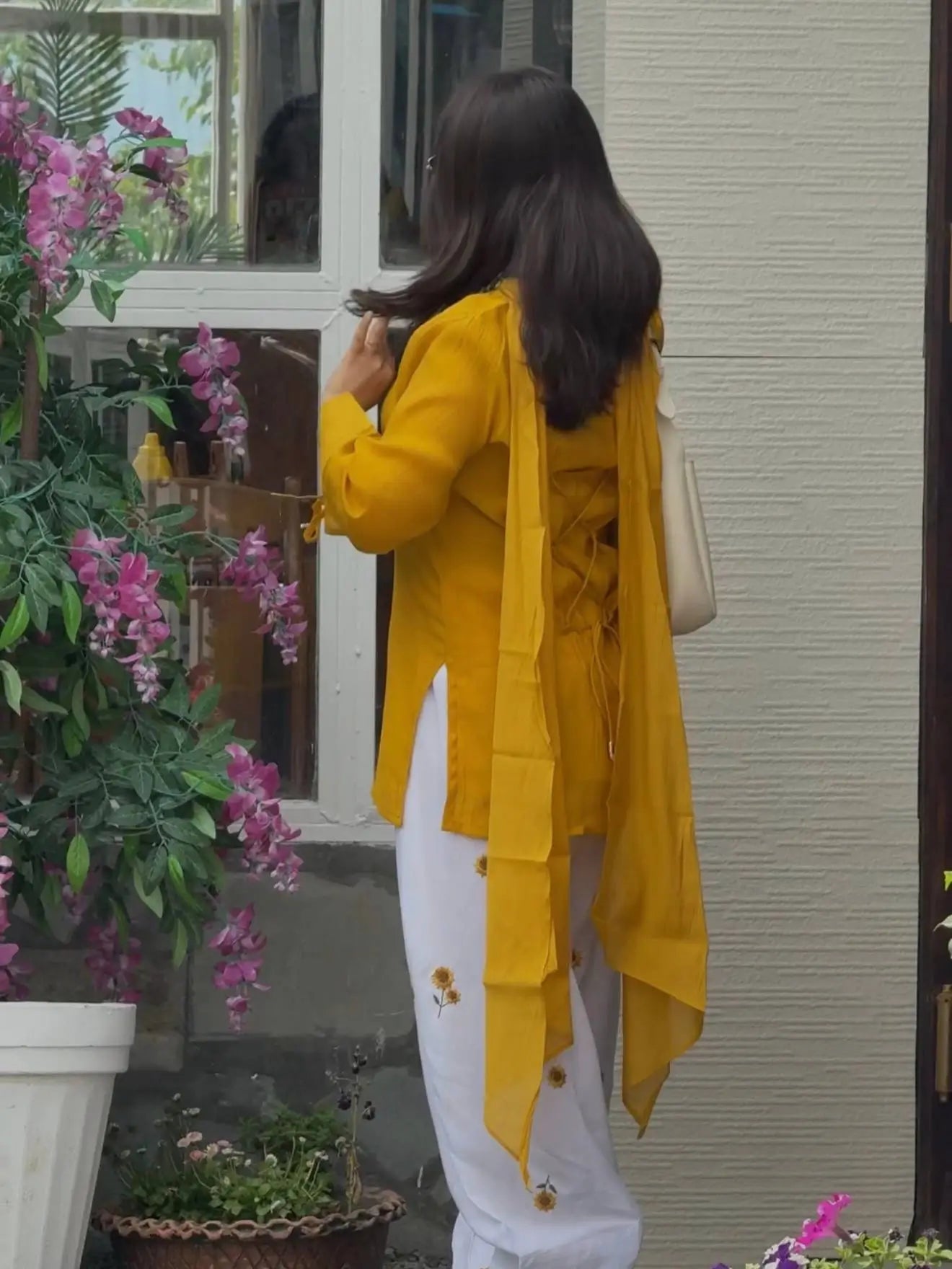 Ivory Sunflower Farshi Suit