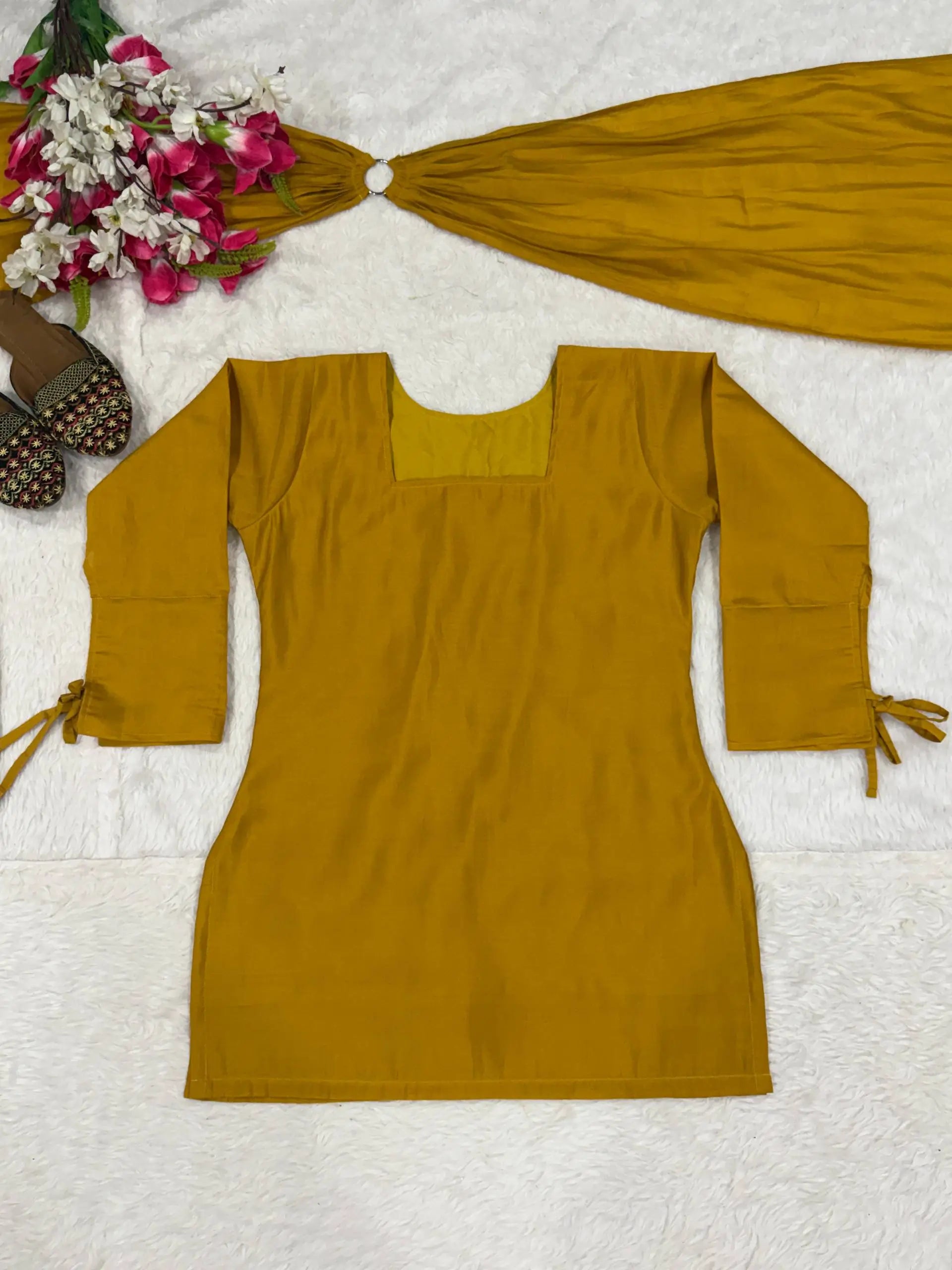 Ivory Sunflower Farshi Suit