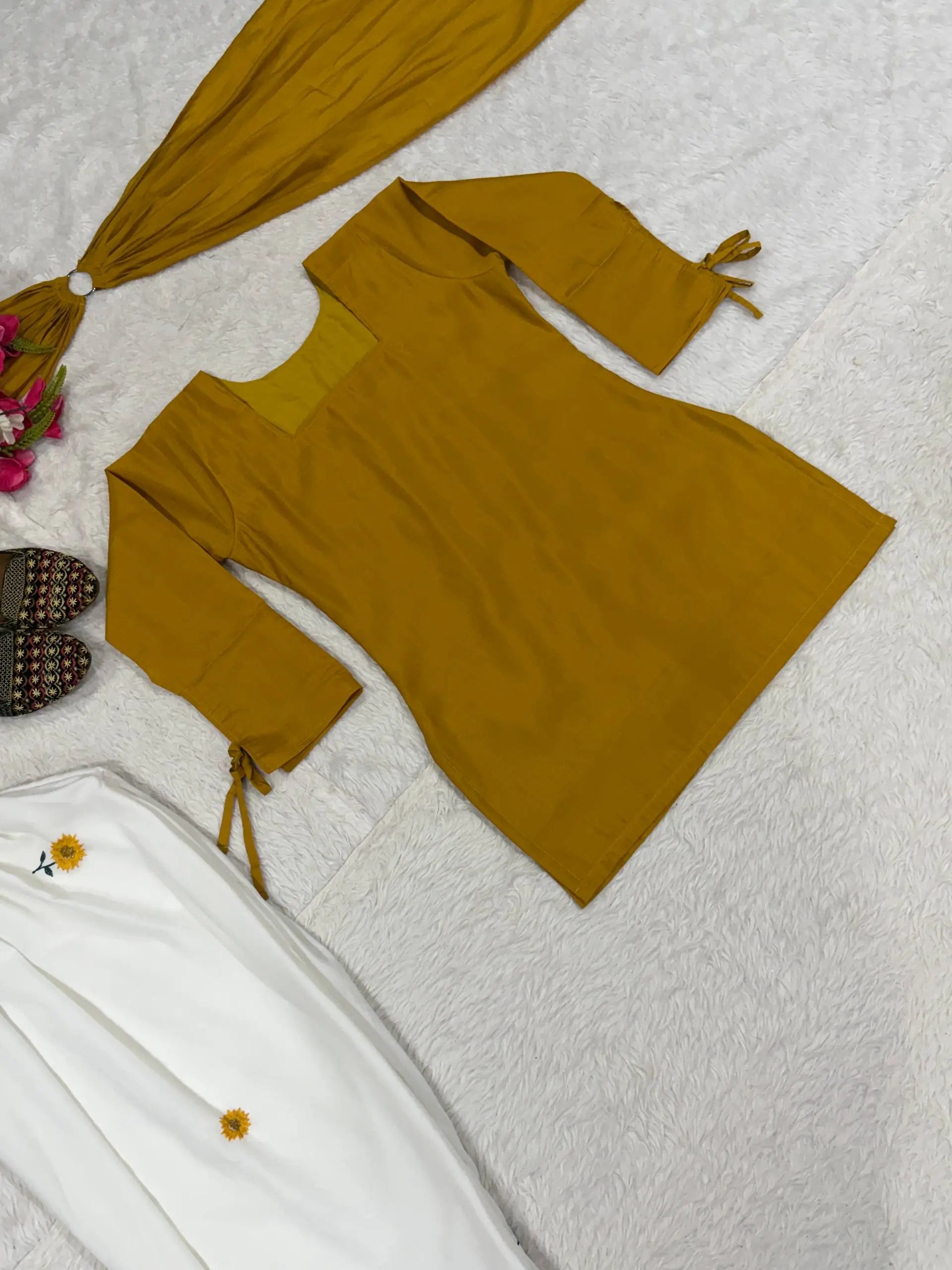 Ivory Sunflower Farshi Suit