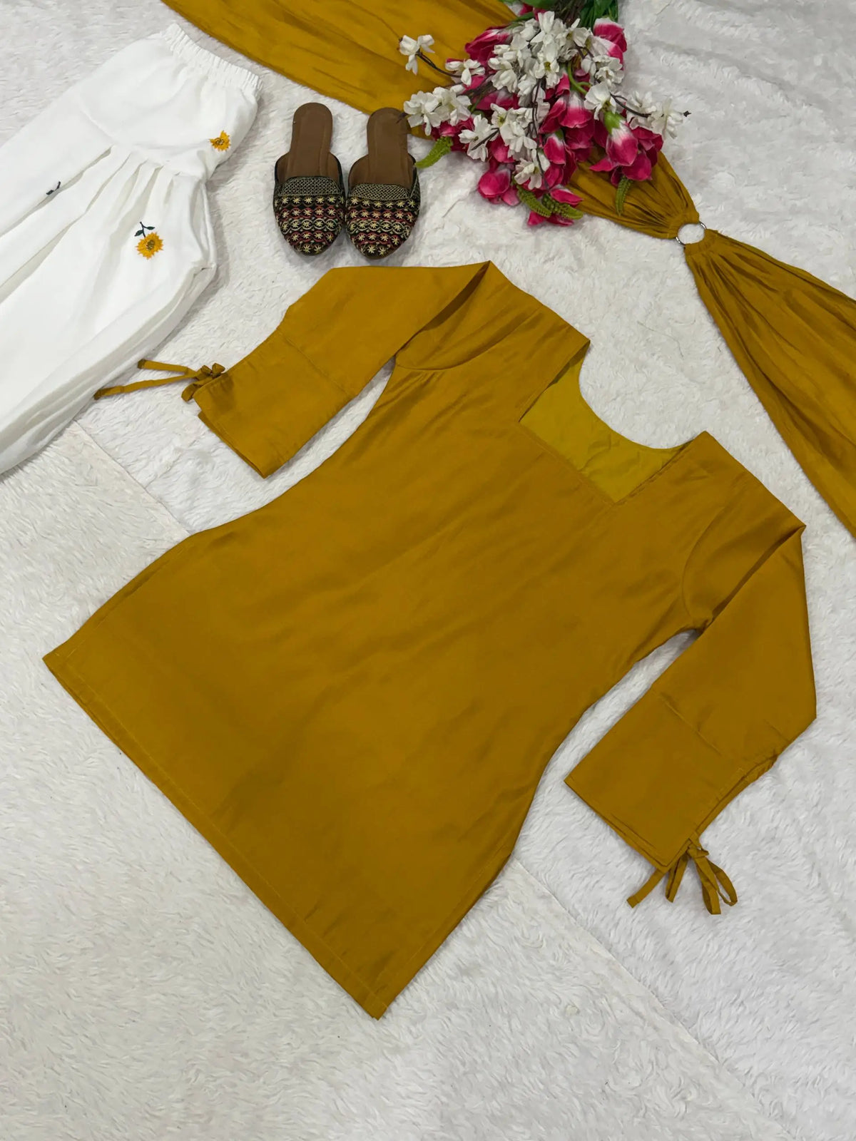 Ivory Sunflower Farshi Suit
