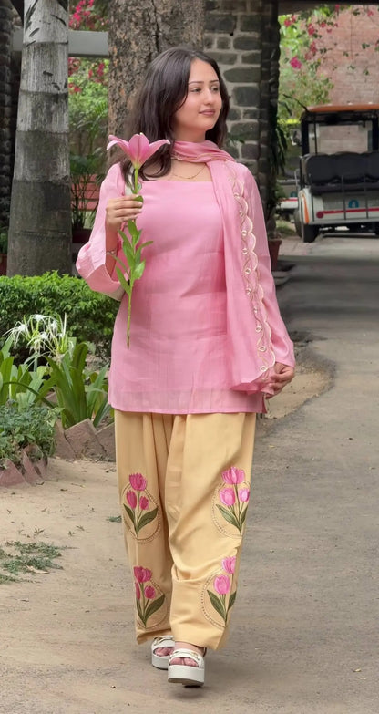 Ivory Sunflower Farshi Suit