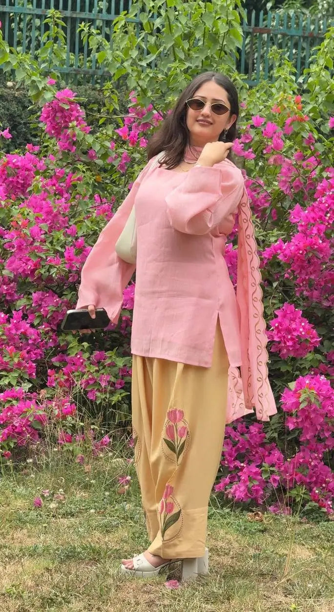 Ivory Sunflower Farshi Suit