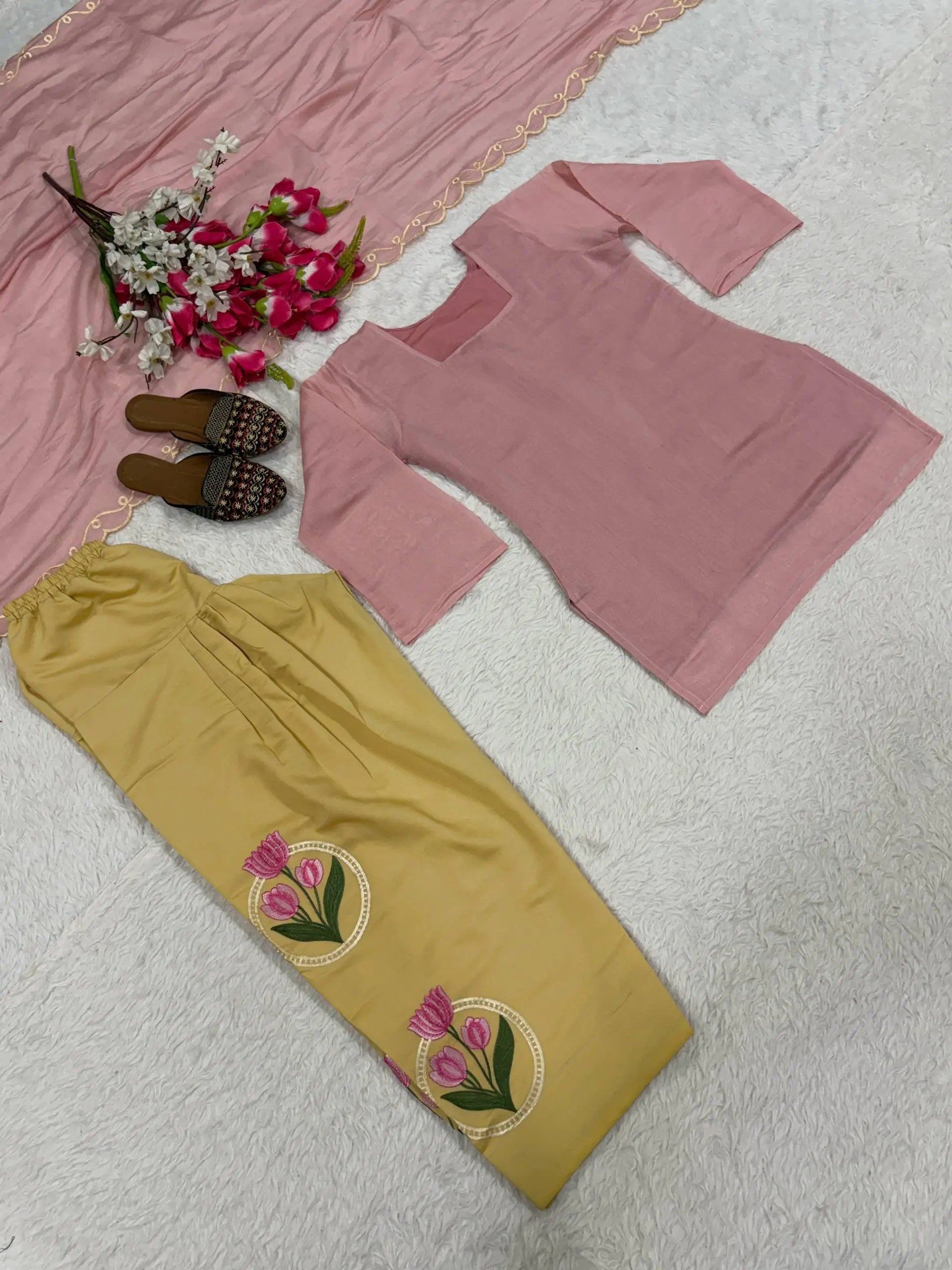 Ivory Sunflower Farshi Suit