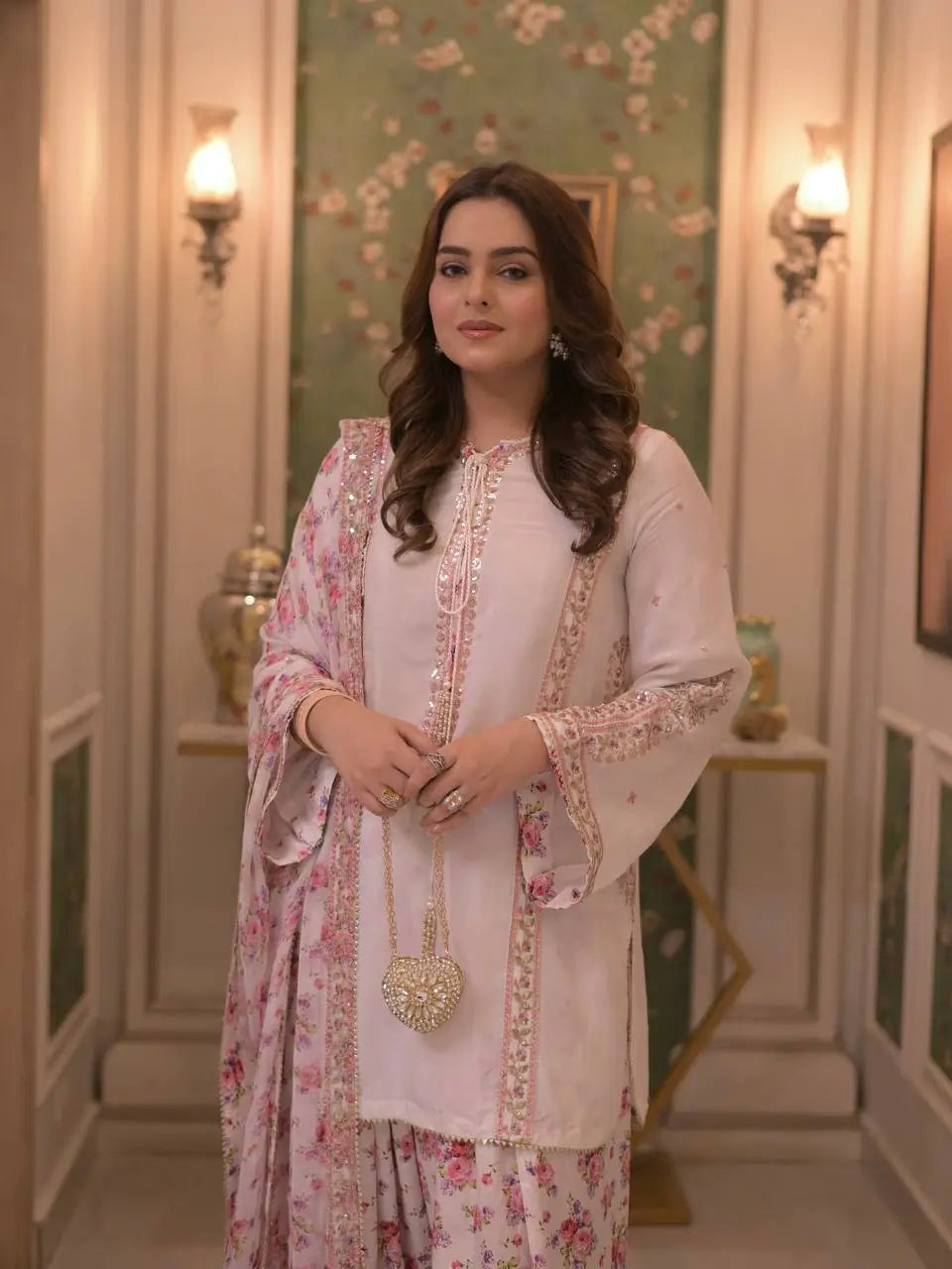 Ivory Sunflower Farshi Suit
