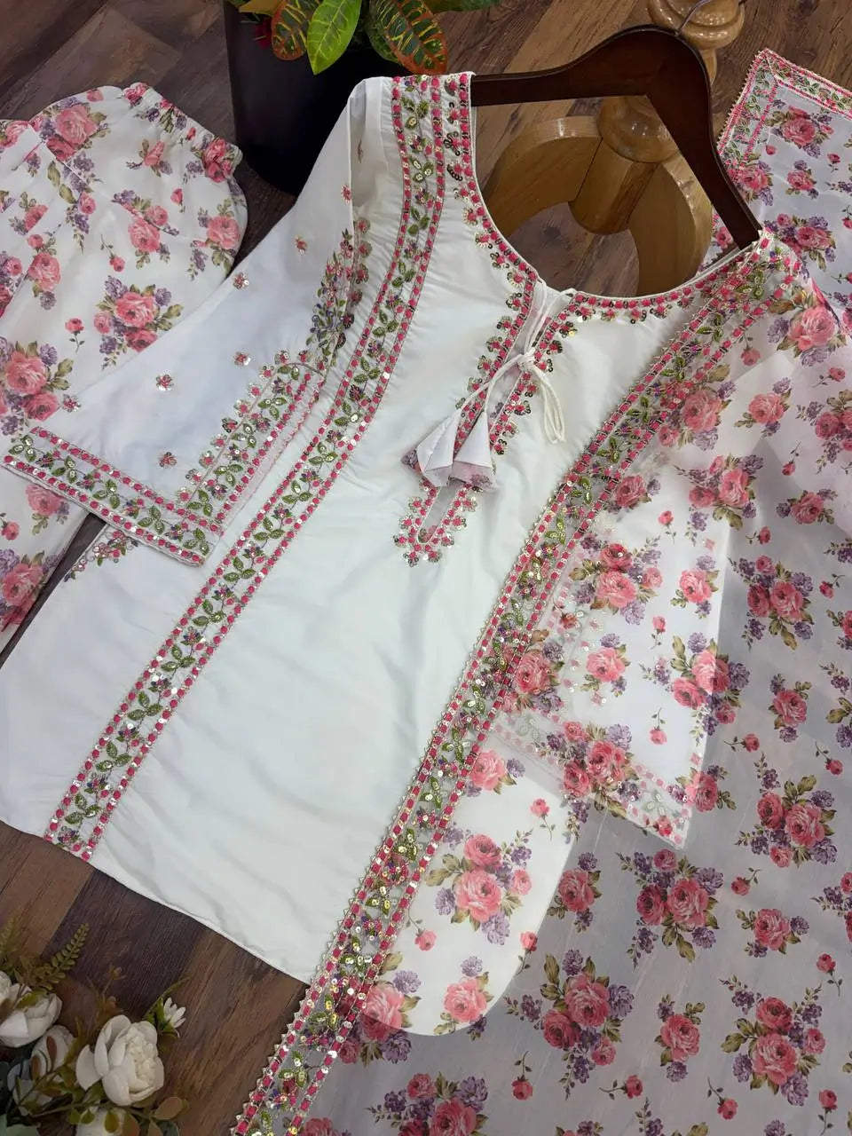 Ivory Sunflower Farshi Suit