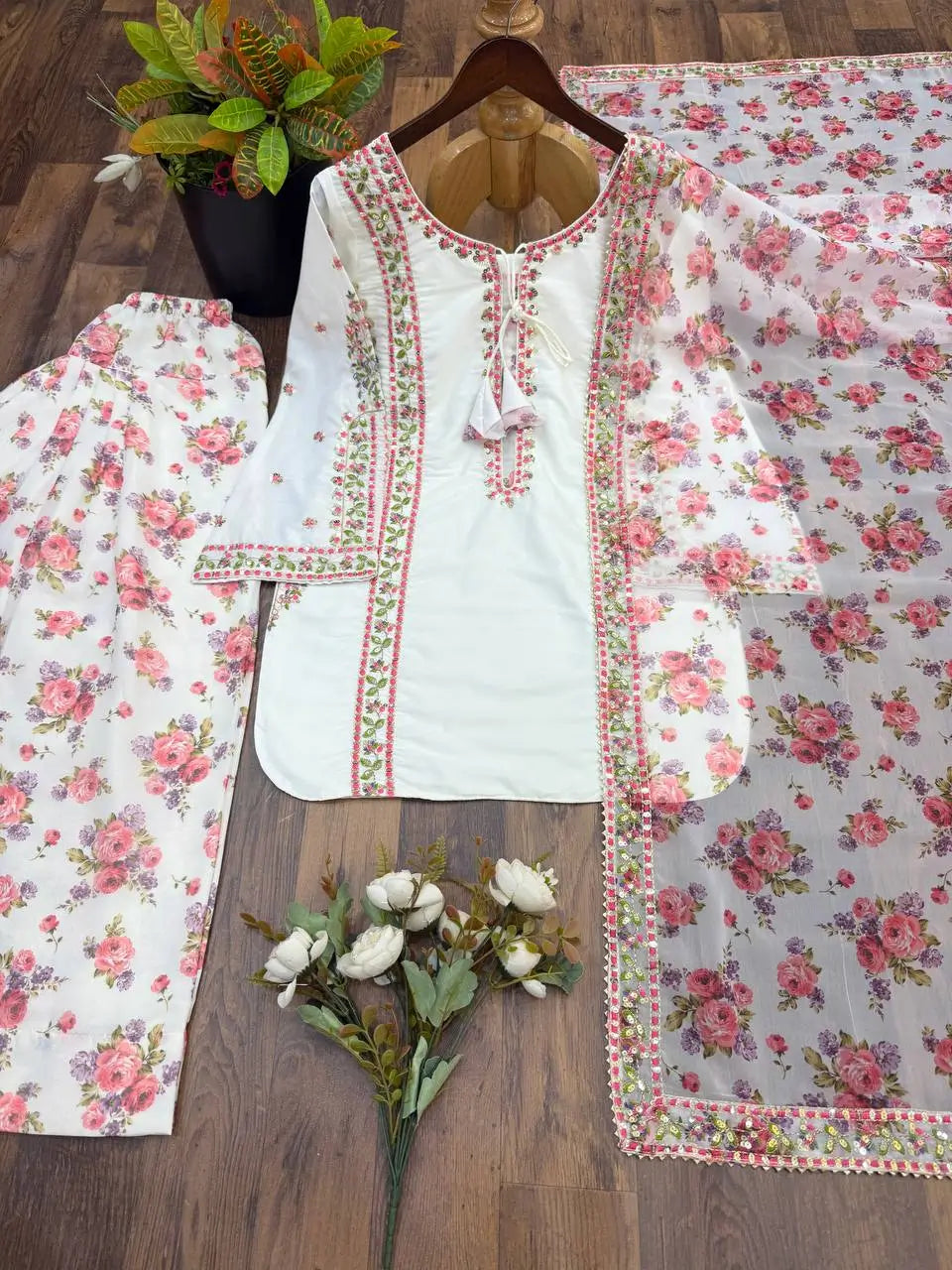 Ivory Sunflower Farshi Suit