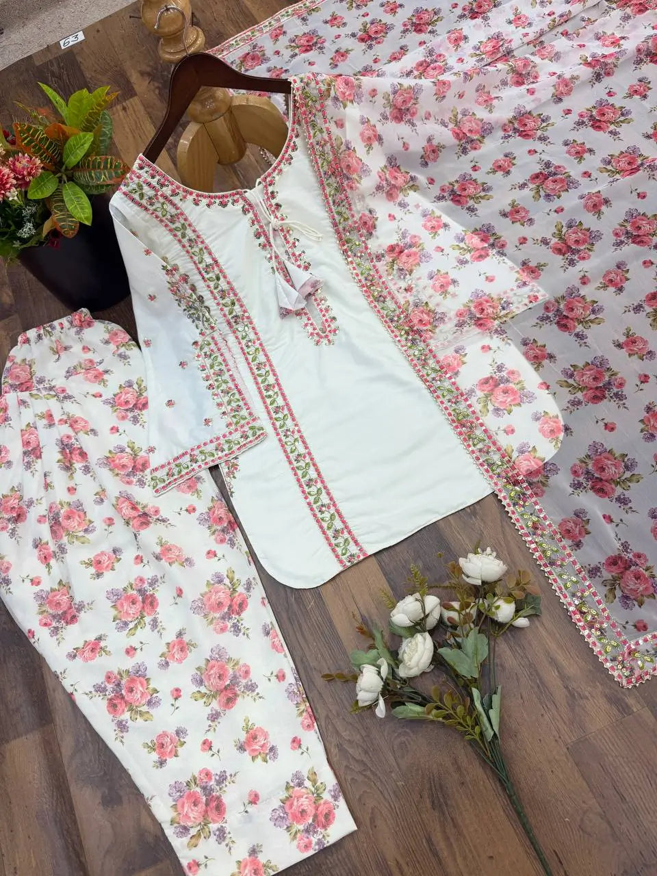 Ivory Sunflower Farshi Suit