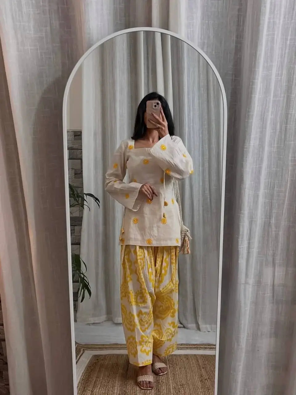 Ivory Sunflower Farshi Suit