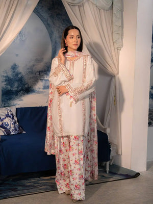 Ivory Sunflower Farshi Suit